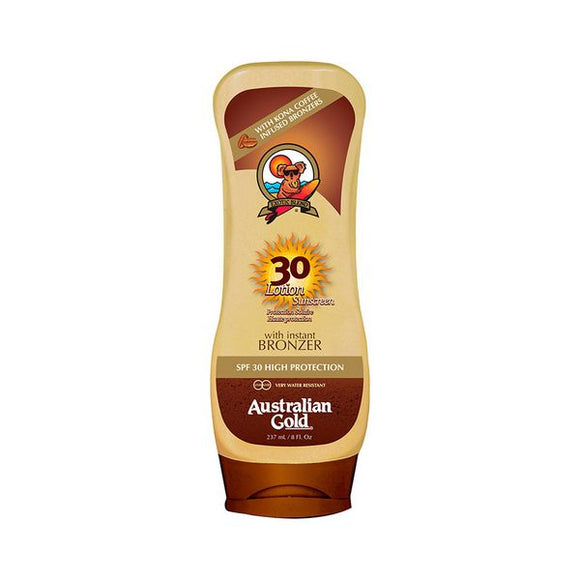 Loción Solar Instant Bronzer Australian Gold SPF 30 (237 ml)