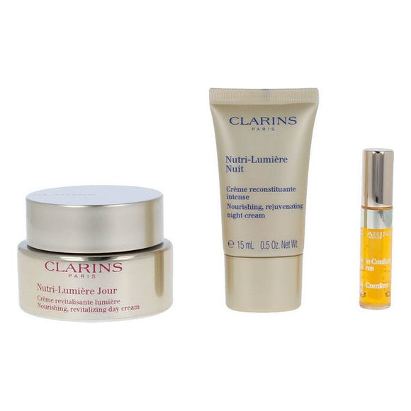 Set de Cosmética Unisex Nutri Lumiere Clarins Todo tipo de piel (3 Piezas)