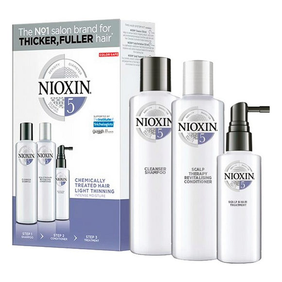 Set de Peluquería Unisex System 5 Nioxin (3 pcs) Anticaída Cabellos teñidos