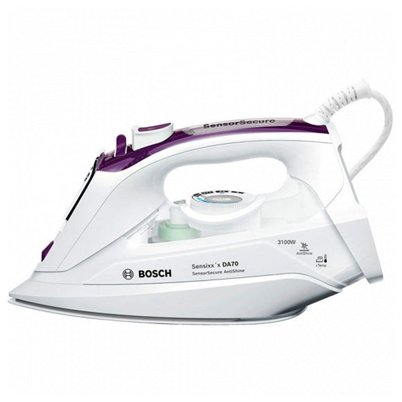 Plancha de Vapor BOSCH TDA703121A 380 ml SoftTouch 3200W Blanco Morado Cerámica