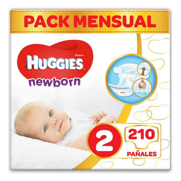 Pañales desechables Huggies Newborn T-2 (210 Piezas) (Reacondicionado A+)