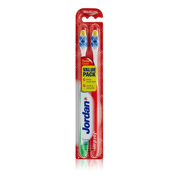 Cepillo de Dientes Total Clean Medium Jordan (2 uds)