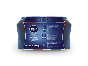 Pack Nivea Men  espuma afeitar , locion y deo roll on + regalo de neceser