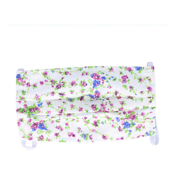 Mascarilla de Tela Reutilizable Light Summer Pure Green Flores Lila