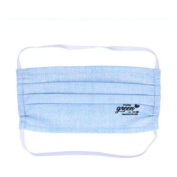 Mascarilla de Tela Reutilizable Light Summer Tejano Cahmbray Pure Green