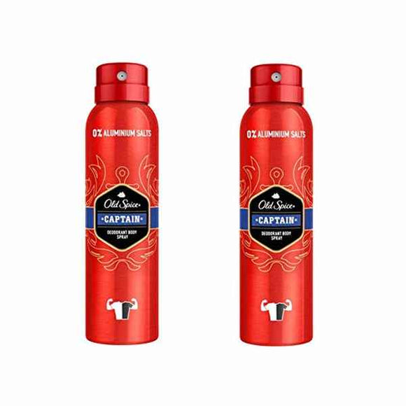 Desodorante en Spray Captain Deo Old Spice (2 x 150 ml)
