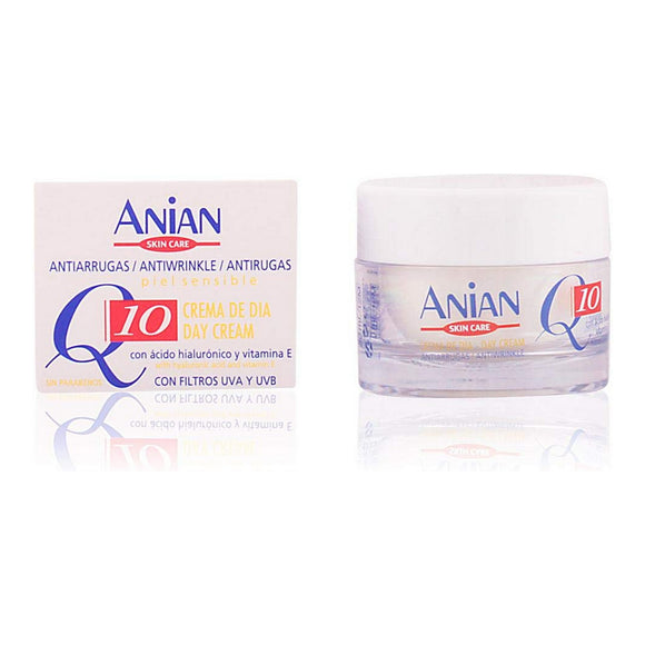Crema Antiarrugas de Día Anian Q10 Ácido Hialurónico Vitamina E (50 ml)