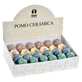 Pomo DKD Home Decor Flor Metal Cerámica (4 pcs)