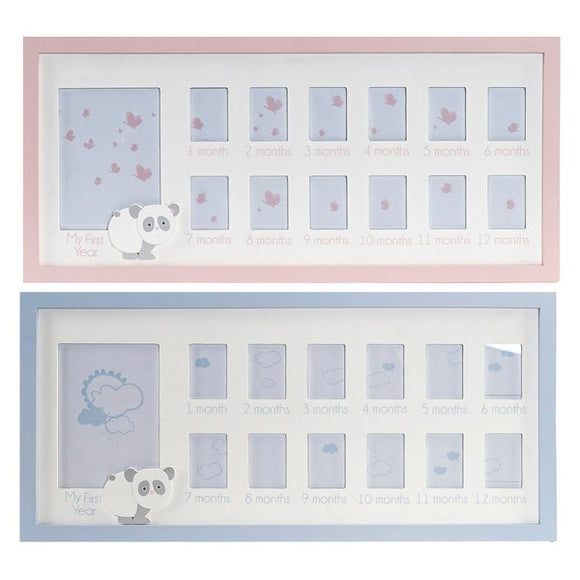 Marco de Fotos DKD Home Decor Madera Cristal Oso Panda (63 x 1 x 29 cm) (2 pcs)