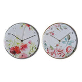 Reloj de Pared DKD Home Decor Flores (2 pcs)