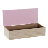 Caja Decorativa DKD Home Decor 8424001735303 22 x 6 x 9 cm Natural Madera MDF (2 Unidades)