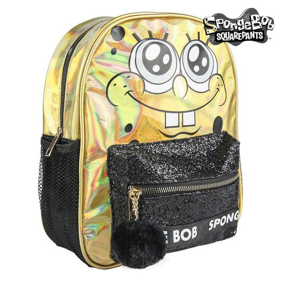 Mochila Casual Spongebob 72721 Dorado Negro (30 x 42 x 14 cm)