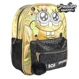Mochila Casual Spongebob 72721 Dorado Negro (30 x 42 x 14 cm)