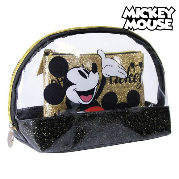 Neceser Mickey Mouse Dorado Negro (2 Pcs)