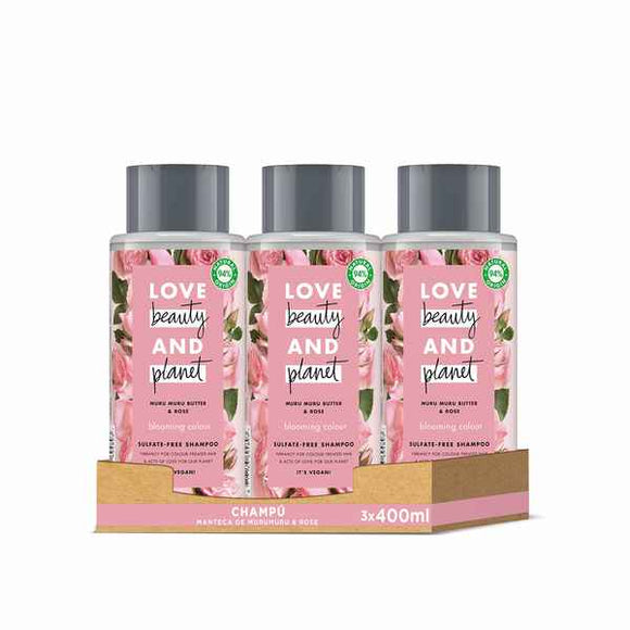 Champú Love Beauty And Planet Muru Muru Butter & Rose (3 x 400 ml) (Reacondicionado A+)