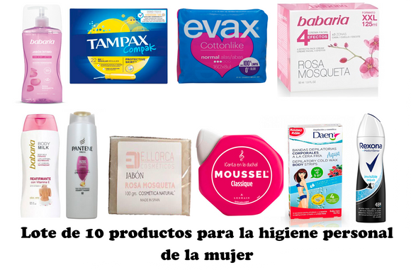 Lote de 10 productos para la higiene personal de la mujer (escogidos por Merce)