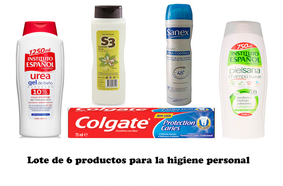 Lote de 6 productos para la higiene personal (escogidos por Merce)