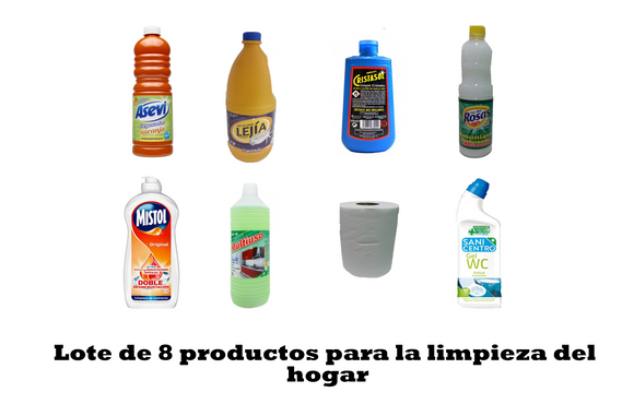 Lote de 8 productos  para la limpieza del hogar (escogidos por Merce)
