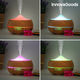 Humidificador Difusor de Aromas LED Wooden-Effect InnovaGoods
