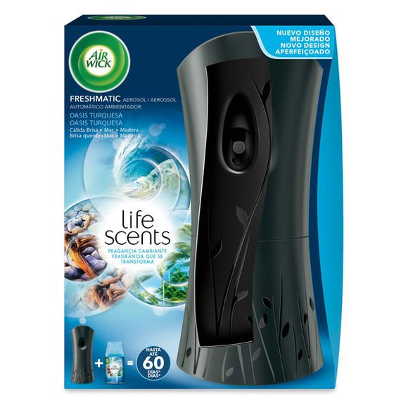 Ambientador Air Wick Freshmatic Life Scents Oasis Turquesa