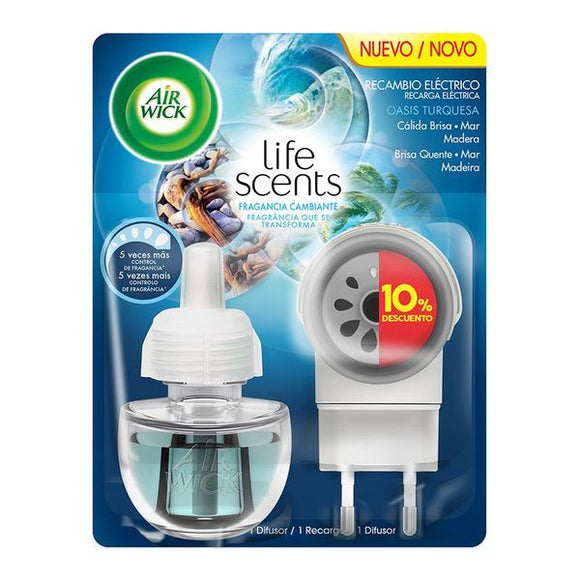 Ambientador eléctrico Air Wick Life Scents Oasis Turquesa