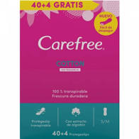 Carefree protegeslip 100% algodon sin fragancia  caja de 40+4 unidades