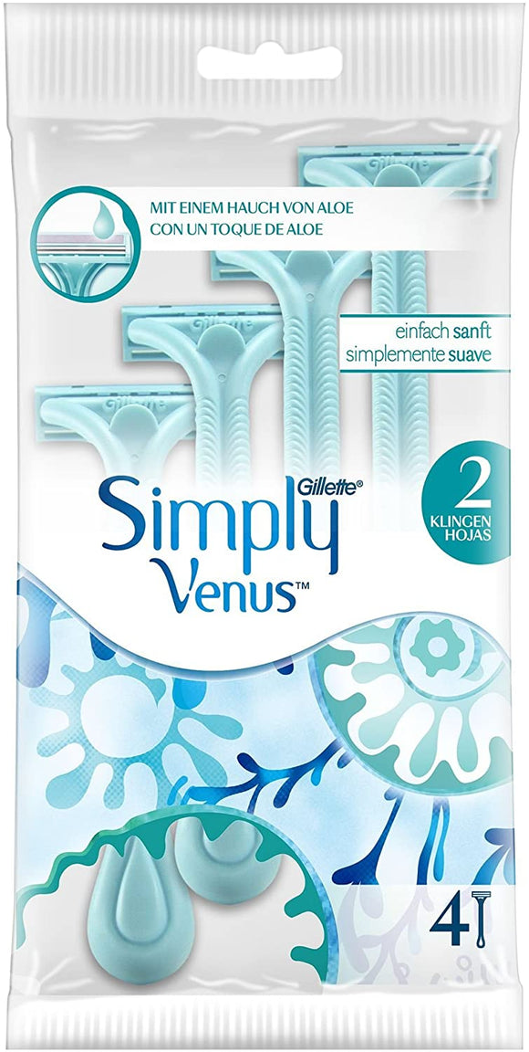 Simply Venus pack de 4 cuchillas de afeitar para mujer