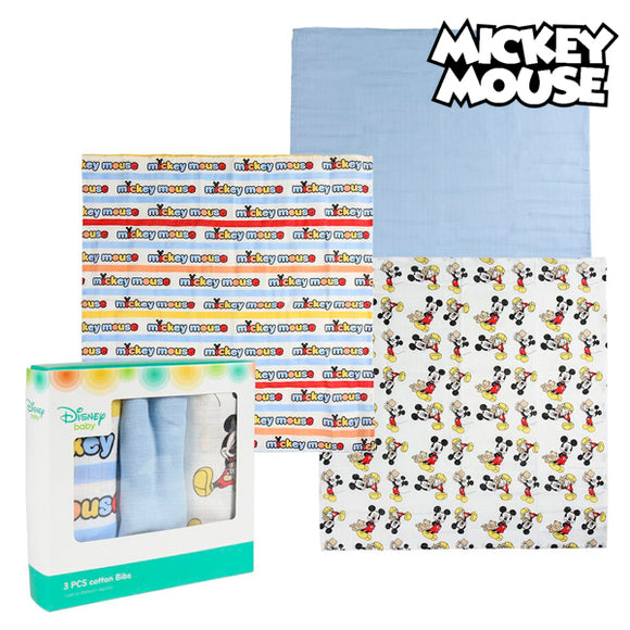 Toallita Muselina Mickey Mouse 75378 Azul (Pack de 3)