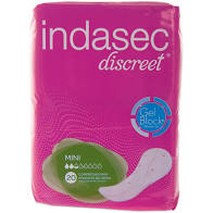 Indasec discreet mini gel block envase de 20 compresas