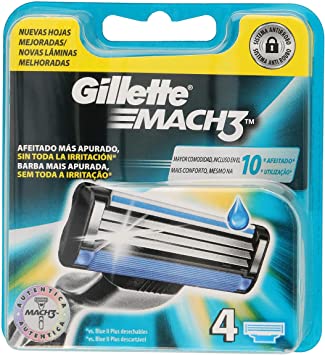 Recambio 4  cuchillas  Gillette mach 3
