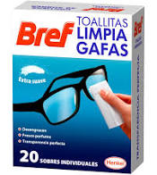 Toallitas limpiagafas Bref tambien para smartphones, camaras, etc.. paquete de 20 ud